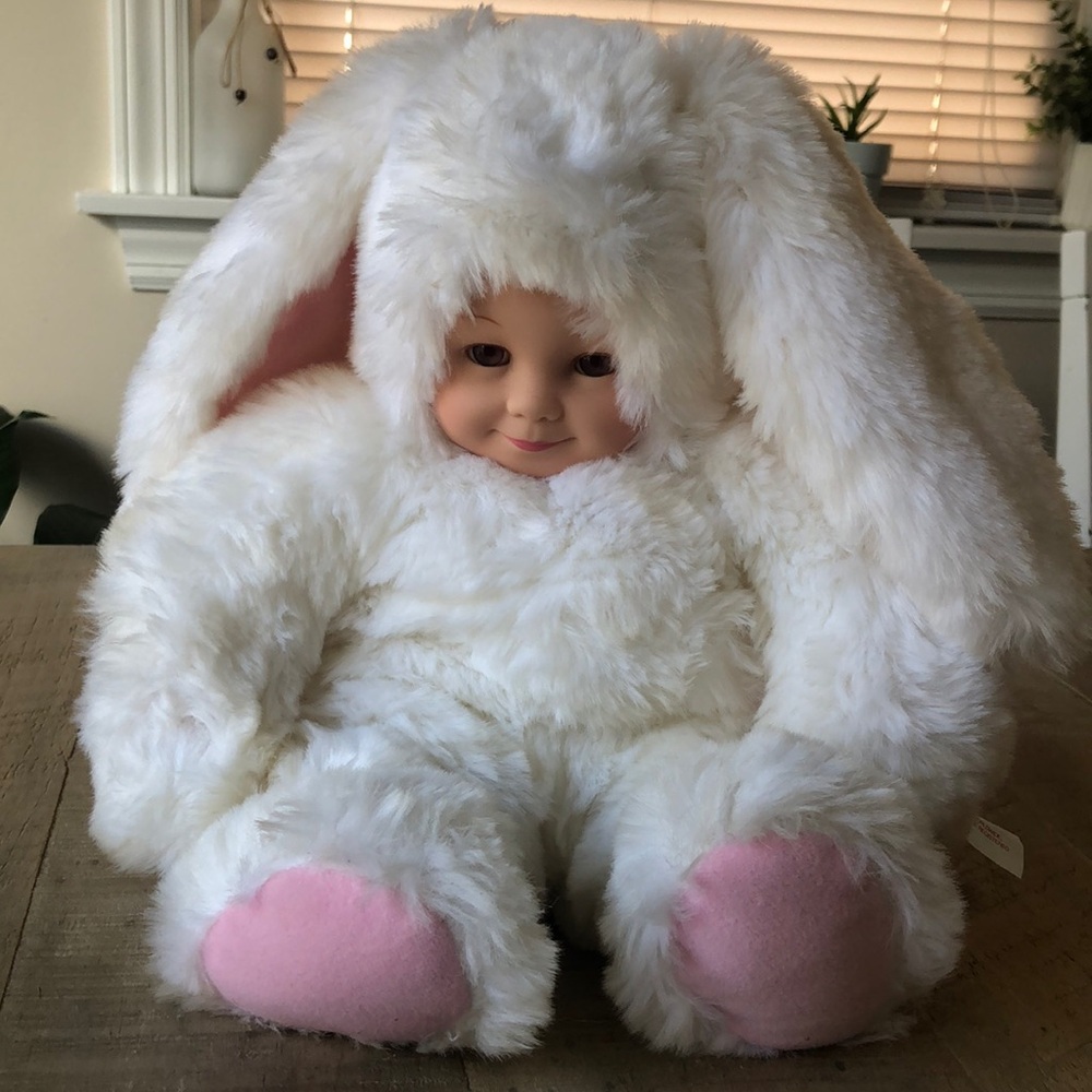 Anne Geddes Baby White Bunny 🐰 15” Doll 1997